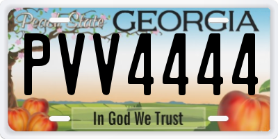 GA license plate PVV4444