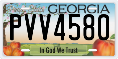GA license plate PVV4580