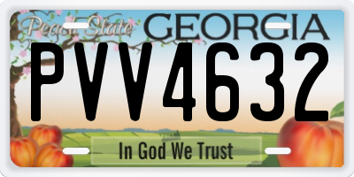 GA license plate PVV4632