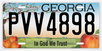 GA license plate PVV4898