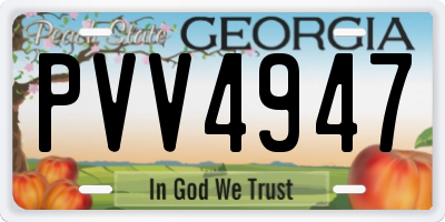 GA license plate PVV4947