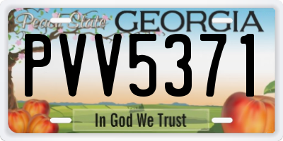 GA license plate PVV5371