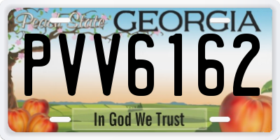 GA license plate PVV6162