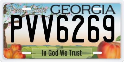 GA license plate PVV6269