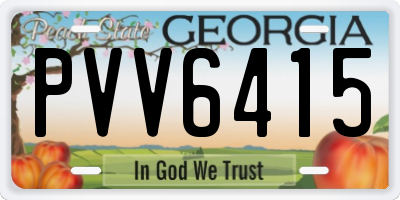 GA license plate PVV6415