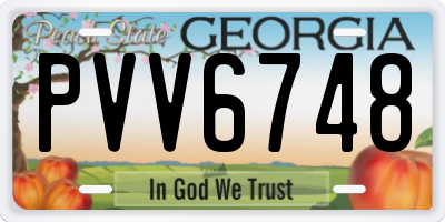 GA license plate PVV6748