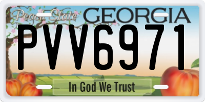 GA license plate PVV6971