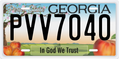GA license plate PVV7040