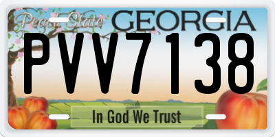 GA license plate PVV7138