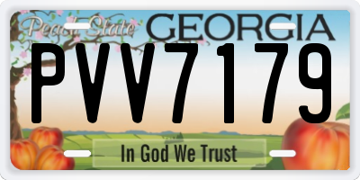 GA license plate PVV7179
