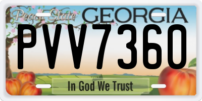 GA license plate PVV7360