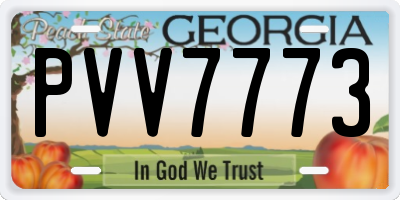 GA license plate PVV7773