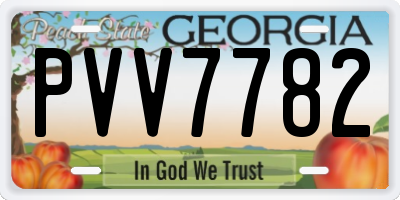 GA license plate PVV7782