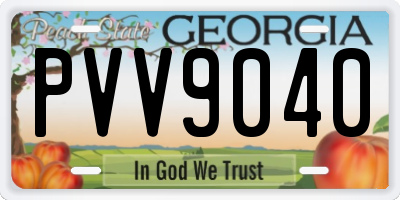 GA license plate PVV9040