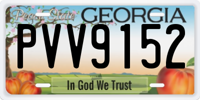 GA license plate PVV9152
