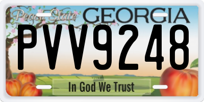 GA license plate PVV9248