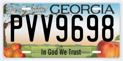 GA license plate PVV9698