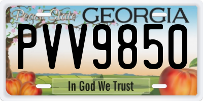 GA license plate PVV9850