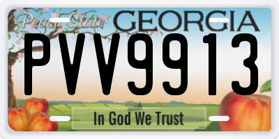 GA license plate PVV9913