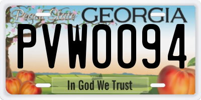 GA license plate PVW0094