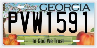 GA license plate PVW1591