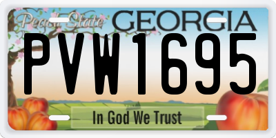 GA license plate PVW1695