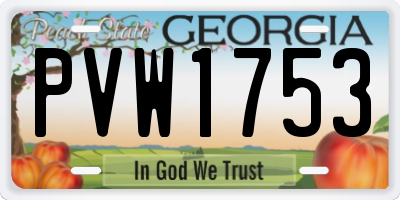 GA license plate PVW1753
