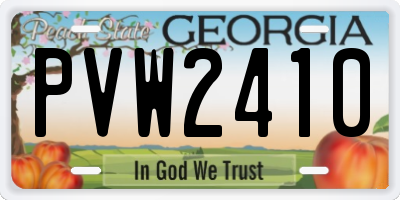 GA license plate PVW2410