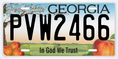 GA license plate PVW2466