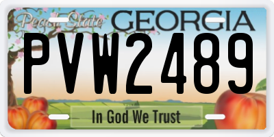 GA license plate PVW2489