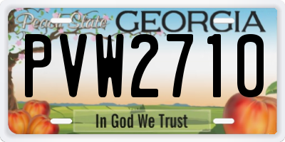 GA license plate PVW2710