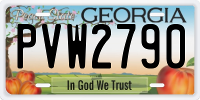 GA license plate PVW2790