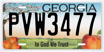 GA license plate PVW3477