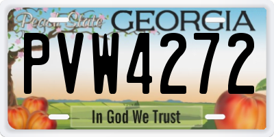 GA license plate PVW4272