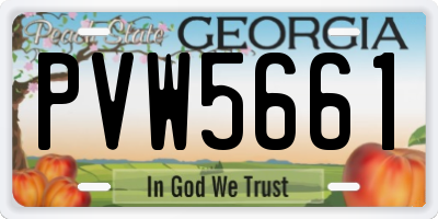 GA license plate PVW5661