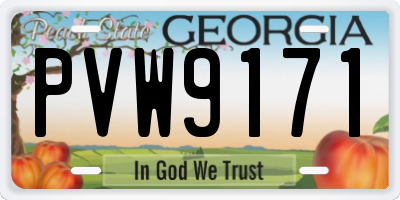 GA license plate PVW9171