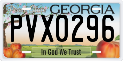GA license plate PVX0296