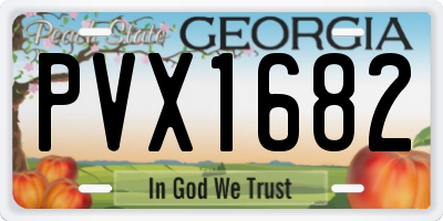 GA license plate PVX1682