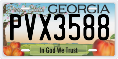 GA license plate PVX3588