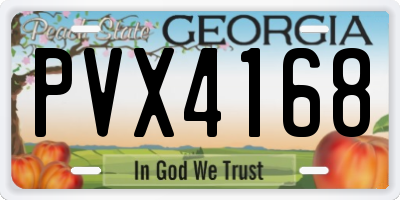 GA license plate PVX4168