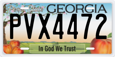 GA license plate PVX4472