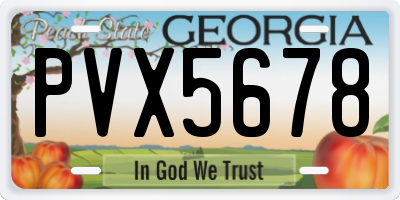 GA license plate PVX5678