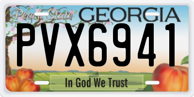 GA license plate PVX6941