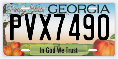 GA license plate PVX7490