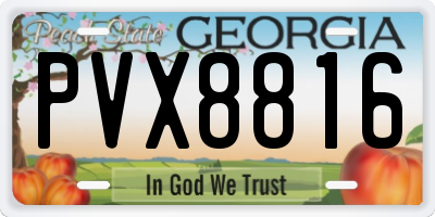 GA license plate PVX8816