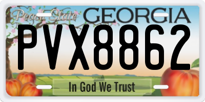 GA license plate PVX8862
