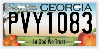GA license plate PVY1083