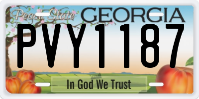 GA license plate PVY1187