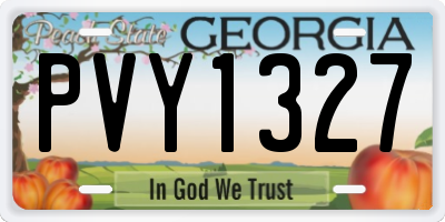 GA license plate PVY1327