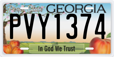 GA license plate PVY1374